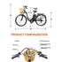 NAKTO Electric Bike Electric City Bike 350W Ebike 26'' Electric Bicycle