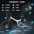 Vivi Folding Electric Bike, Electric Mountain Bike 500W Ebike 26''