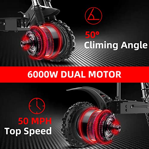AJOOSOS X60 Electric Scooter, 60V 6000W Dual Motor
