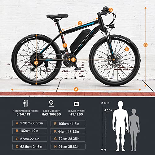 TotGuard Electric Bike for Adults, 26" Ebike 350W Bicycles